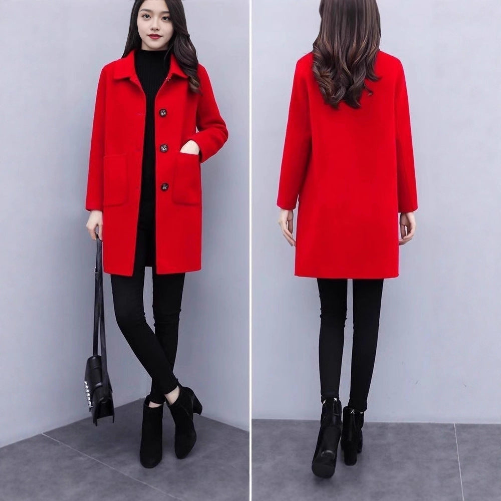Loose Mid-length Korean Version Oversized Wool Coat