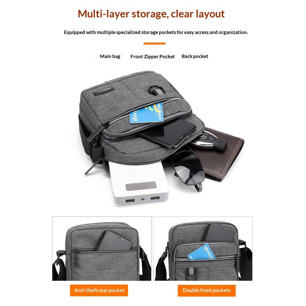 Men's Business Oxford Cloth Shoulder Simple Casual Large-Capacity Crossbody Bag