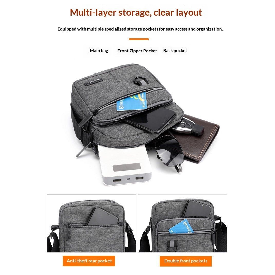 Men's Business Oxford Cloth Shoulder Simple Casual Large-Capacity Crossbody Bag