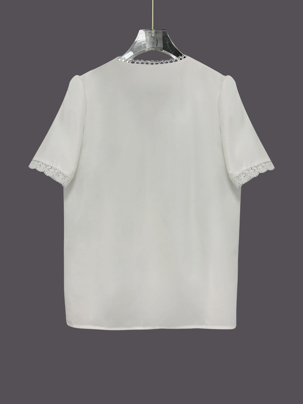 Loose-fitting Short-sleeve Lace Chiffon Blouse Top