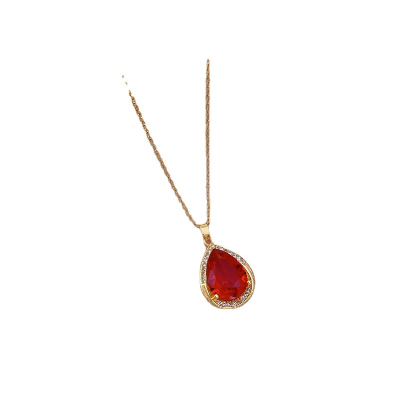 Women's Fashion Red Micro-Pave Diamond Necklace For Women