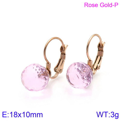 10mm Glass Crystal Ear Hooks Womens Titanium Steel Earrings