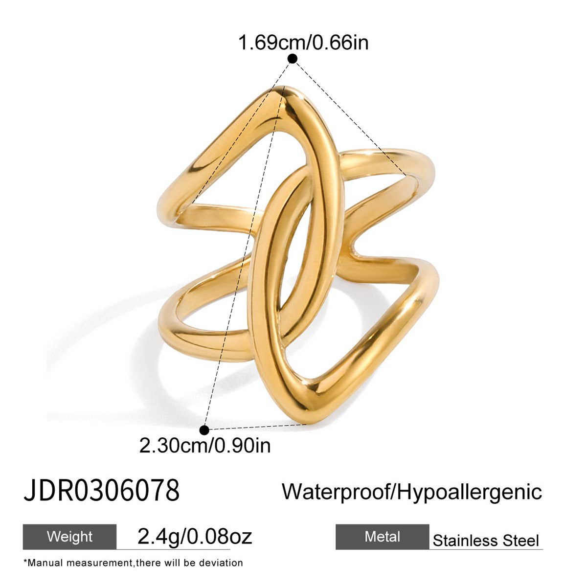 Women's Creative All-Match Geometric Line Titanium Steel Ring