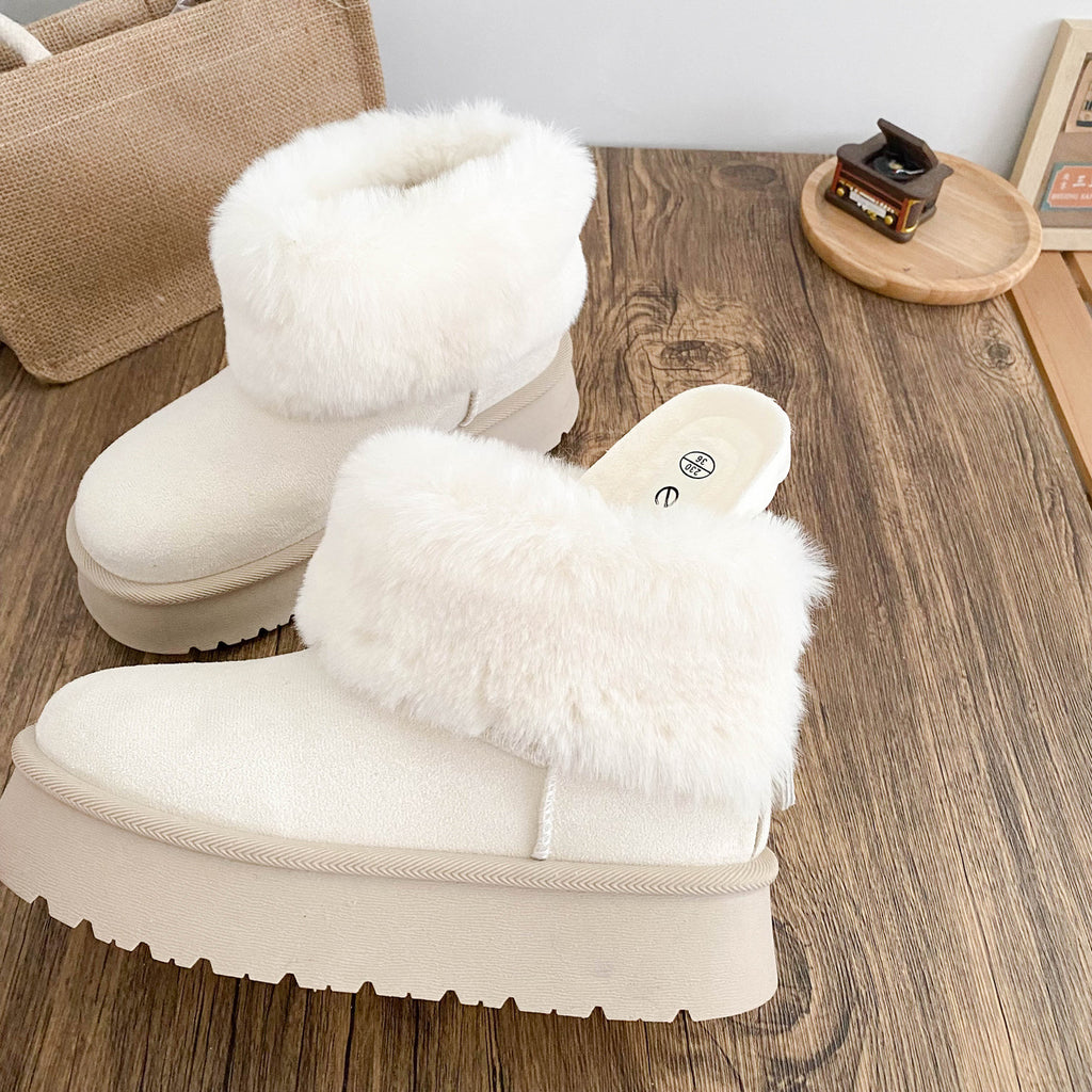 Women's Short-tube Snow Boots With Latex Insoles