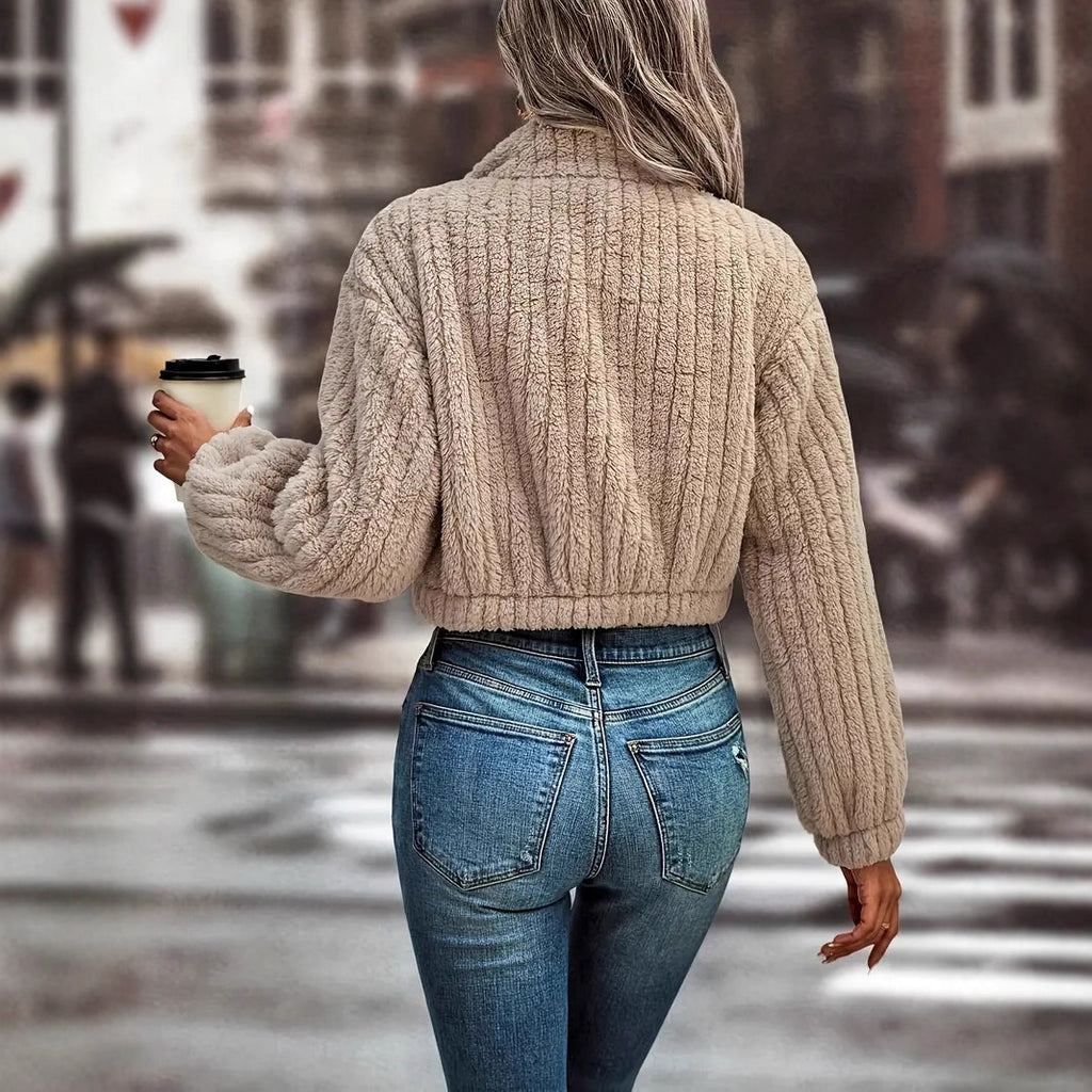 Women's Autumn And Winter Velvet Cardigan Jacket