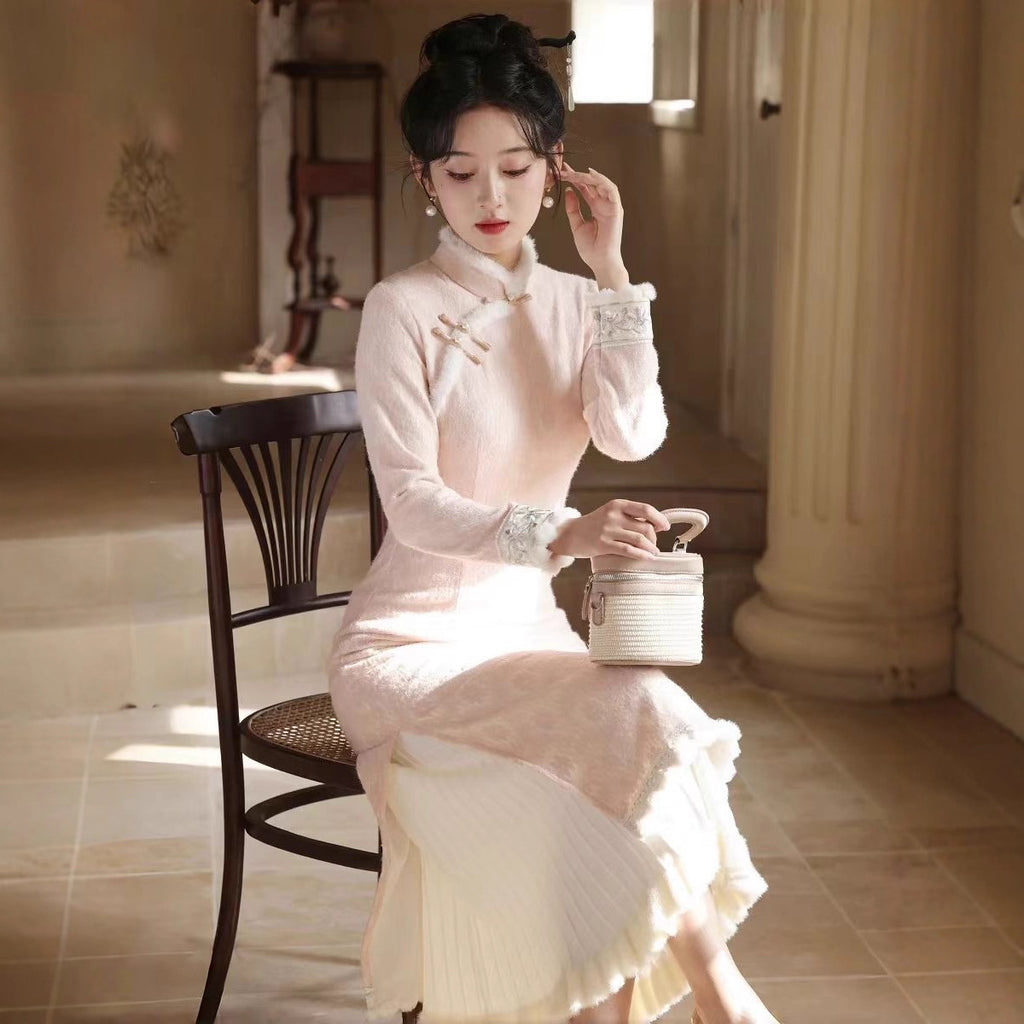 Abito Hanfu interno a strati con gonna a trapezio