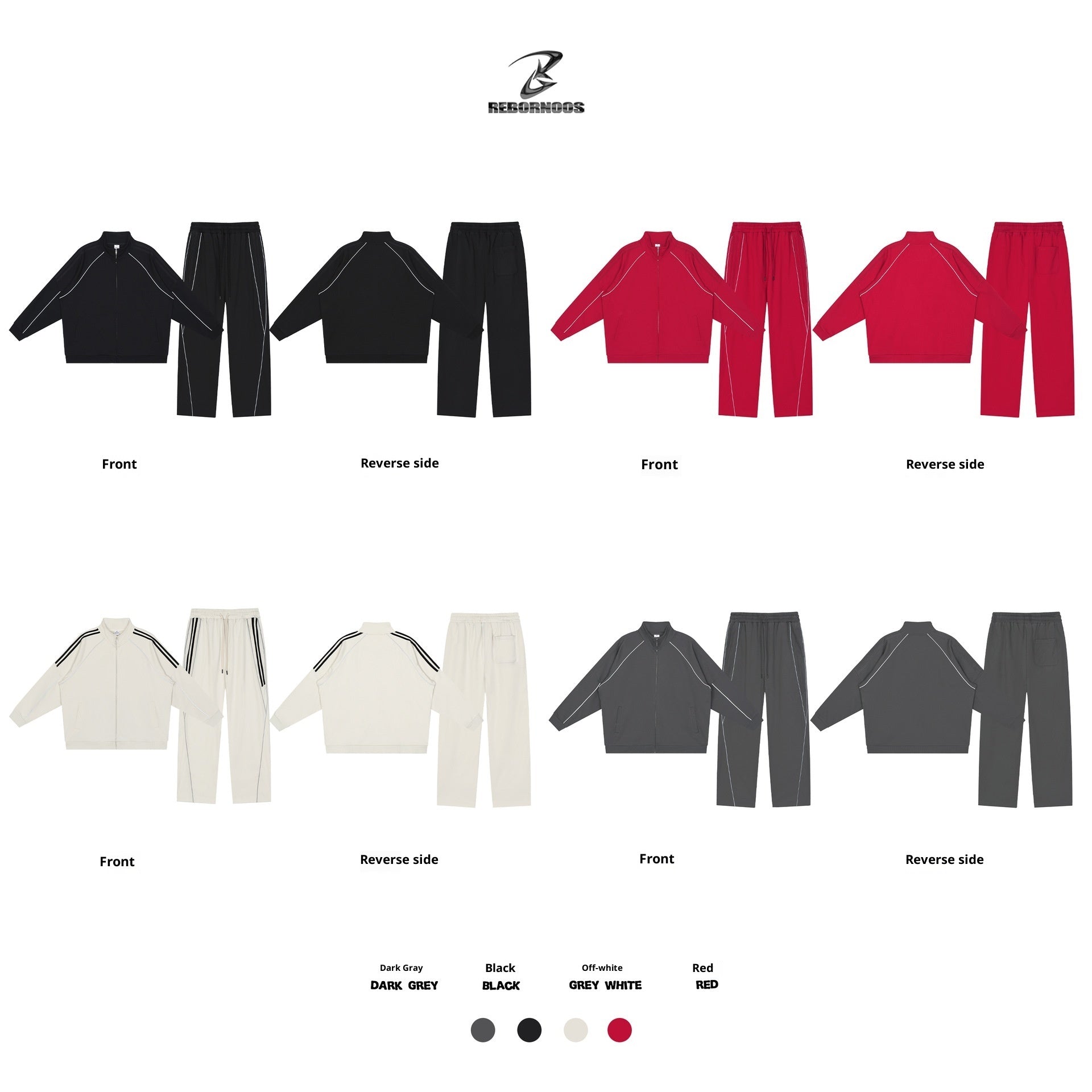 Men's Loose-Fit Cardigan With Reflective Stripes Sports Suit