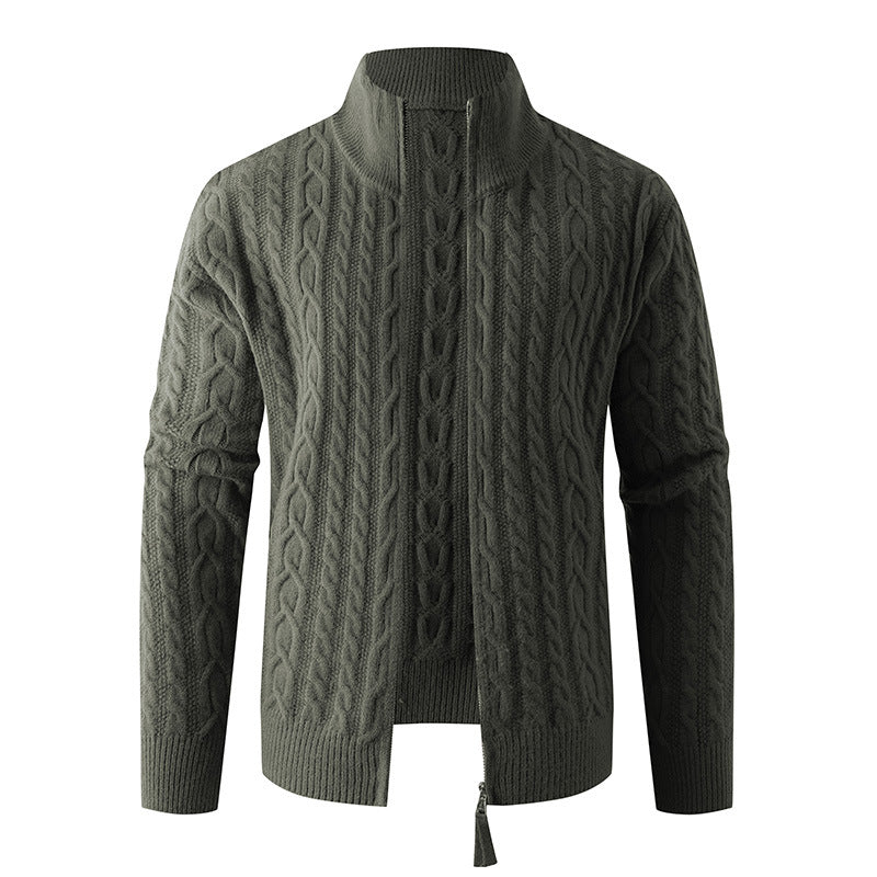 New Men's Knitwear Fashionable Half-zip Thickened Sweater