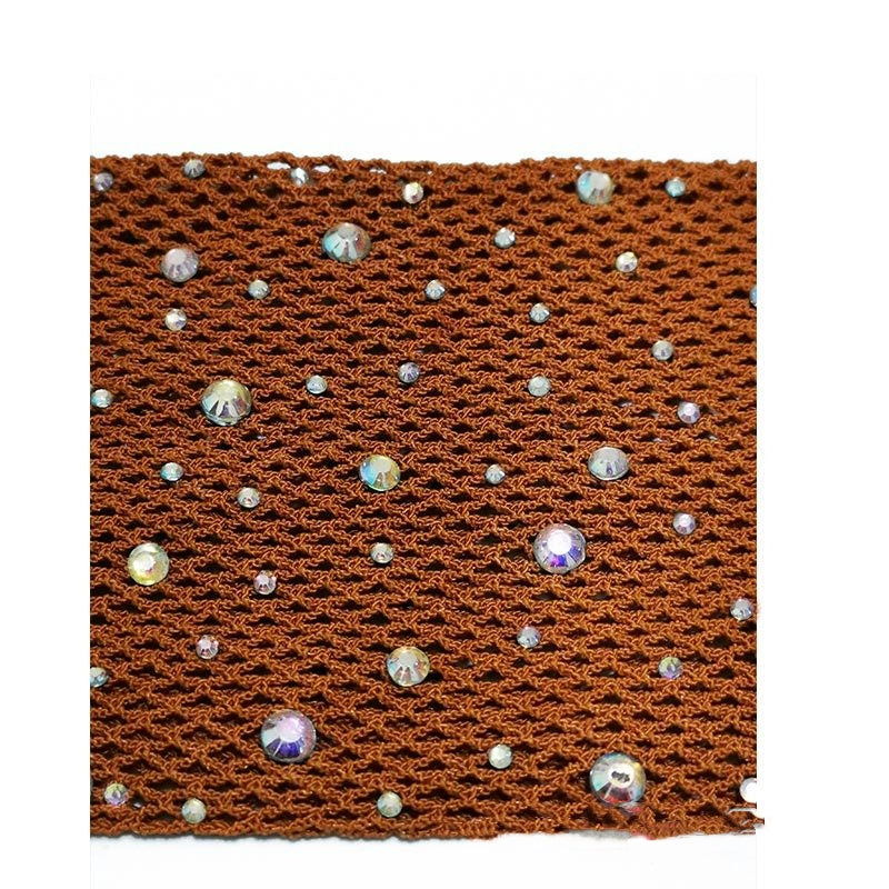 Women's Fishnet Tights With Hot-fixed Rhinestones And Colored Crystal Accents TRENDFLOW