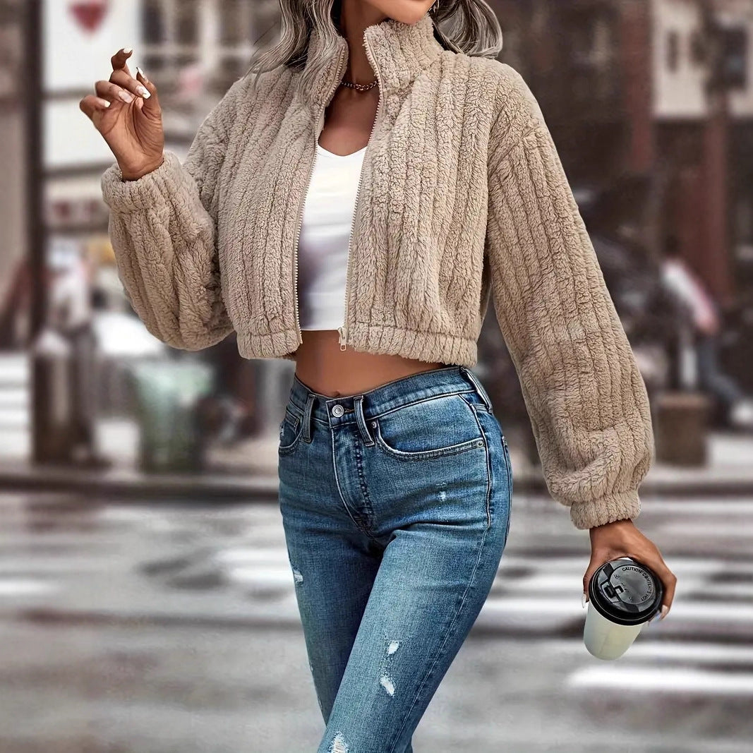 Women's Autumn And Winter Velvet Cardigan Jacket