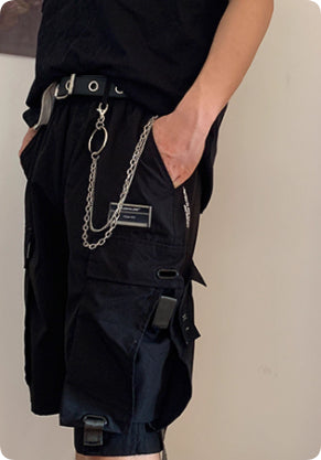 Metal Punk Style Chain Belt For Men's Pants, Versatile