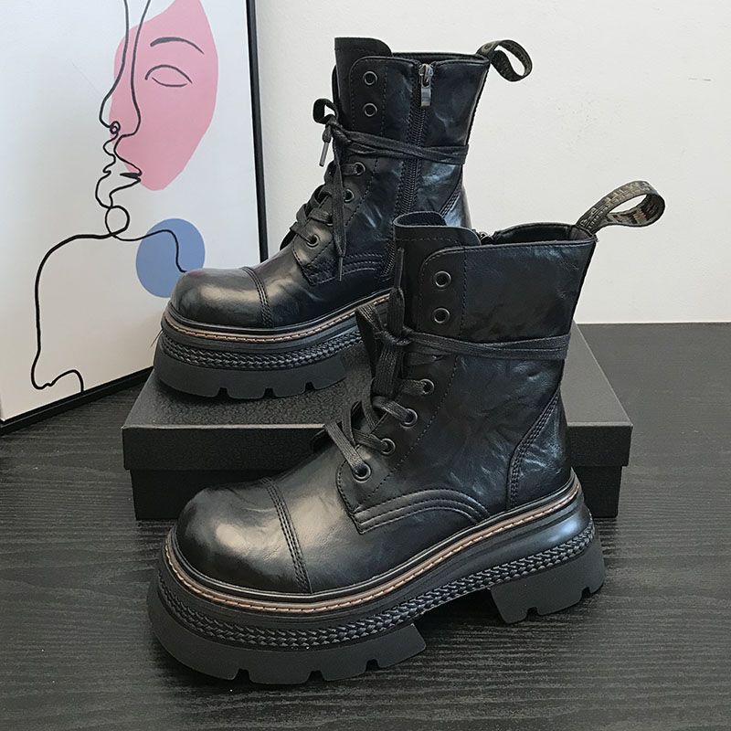 Women's Chunky-heeled Ankle Boots With Side Zippers