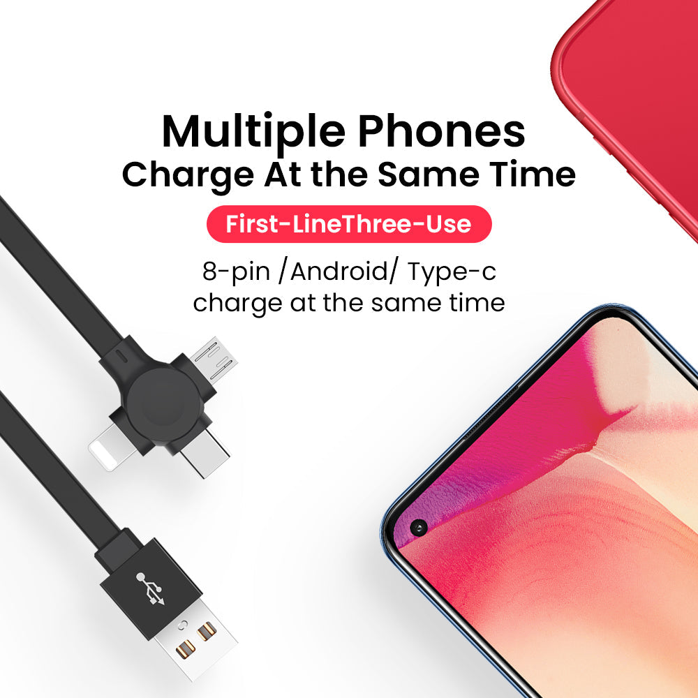 4 In 1 Retractable USB Cable Creative Macaron Type C Micro Cable For I Phone With Phone Stand Charging Data Cable Line Storage Box TRENDFLOW