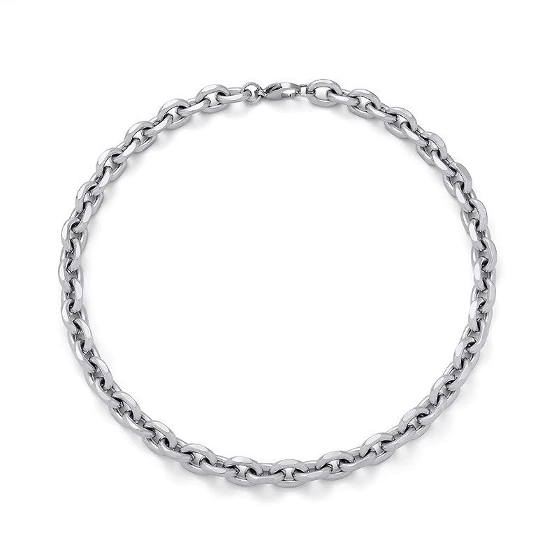 Mens Casual Versatile Stainless Steel Cuban Titanium Steel Necklace