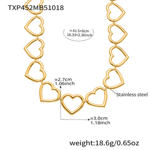TXP452 Gold Heart Necklace