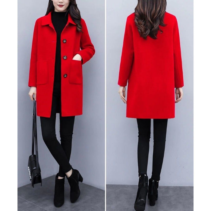 Loose Mid-length Korean Version Oversized Wool Coat