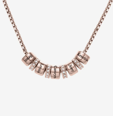 Fashion Diamond Engraved Stainless Steel Necklace Personalized Women's Everyday Pendant