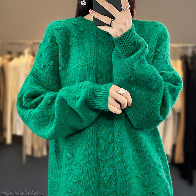 New Stylish Round-neck Wool Sweater For Womenversatile And Effortlessly Chic