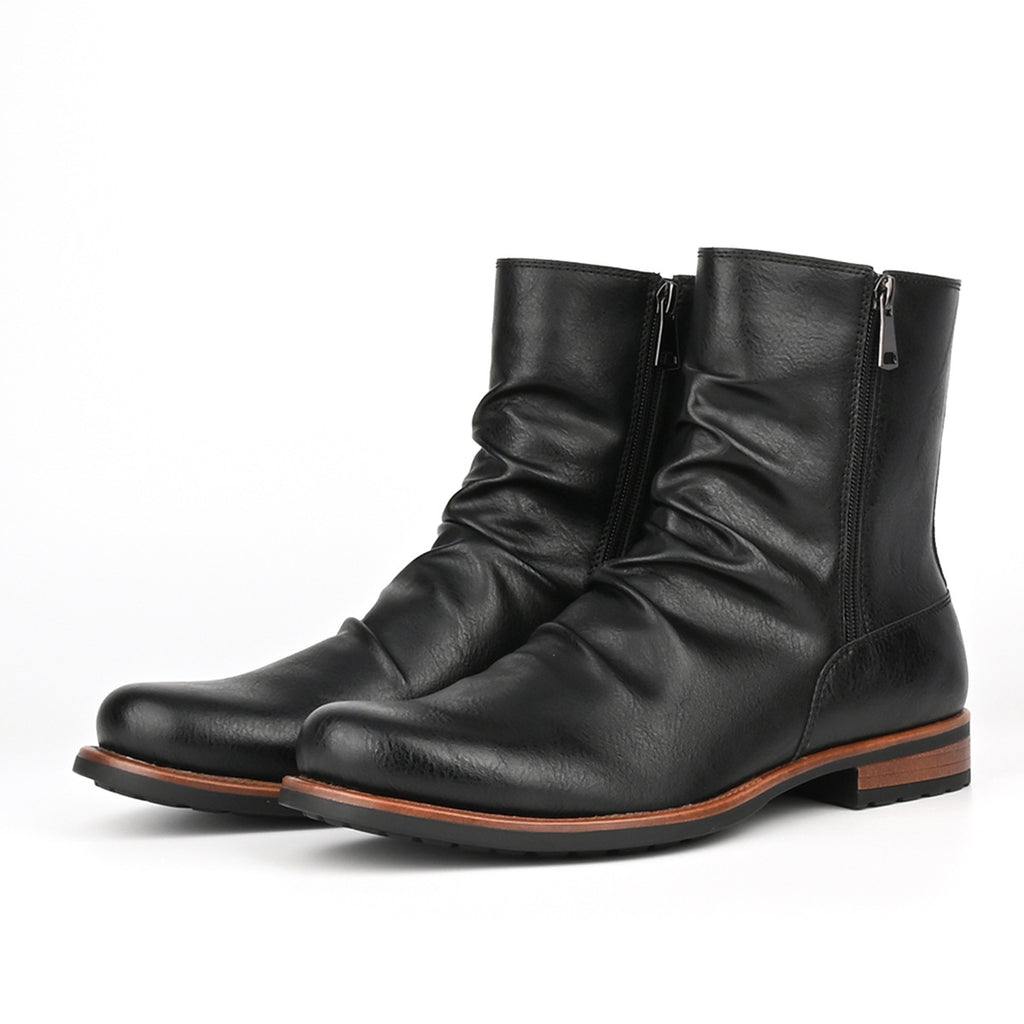 Men's Casual Versatile Solid-color Side-zip Boots