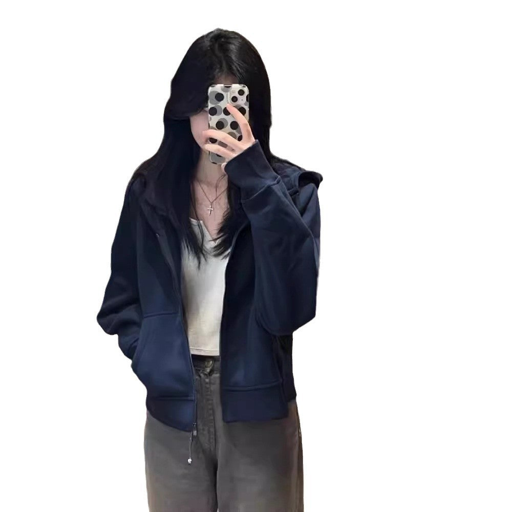 SpringAutumn Jimo Hooded Zip-Up Cardigan Top