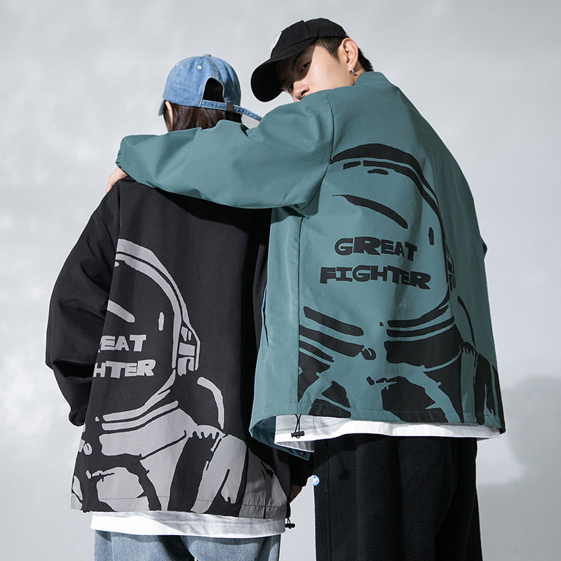 Giacca riflettente autunno e inverno giacca versatile con risvolto