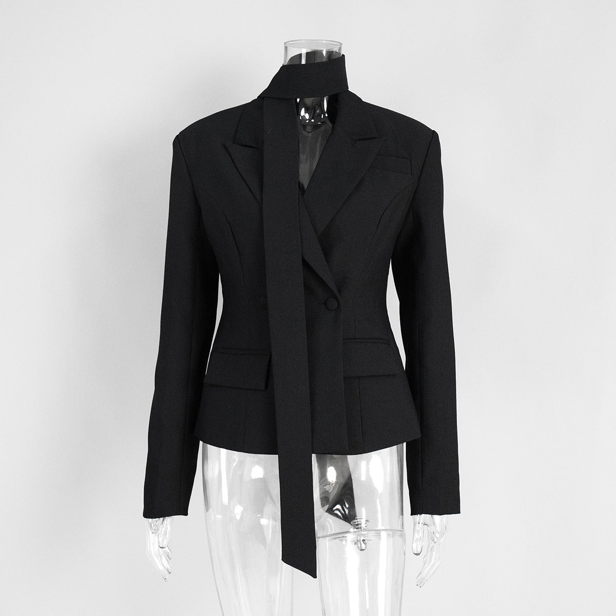 New Autumnwinter Women's Blazer With A Tie Waist