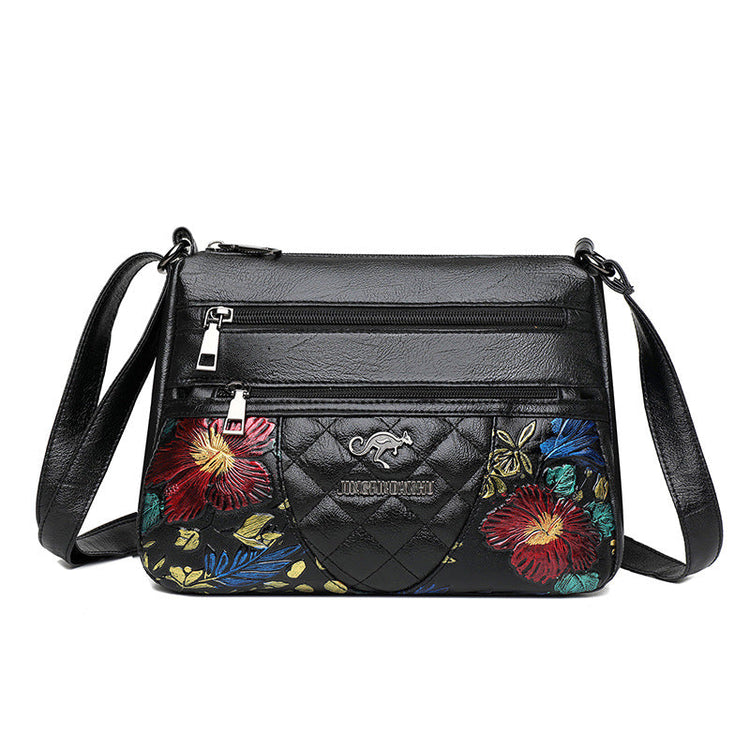 A Multi-layered Crossbody Bag With A Fashionable Large-capacity Embroidered Thread Design TRENDFLOW