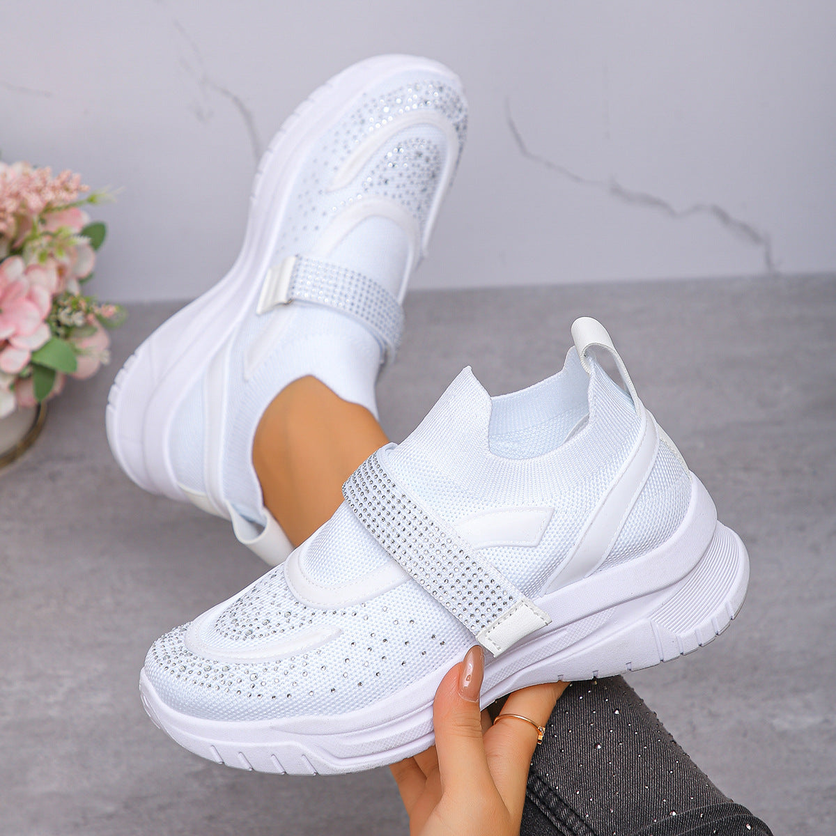 Deep-soled Breathable Wedge Sneakers For Women