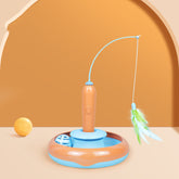 2 In 1 Pet Cat Toy With Feather For Self-play Cat Turntable Pets Supplies Cat Toy Toys Cats Items Products TRENDFLOW