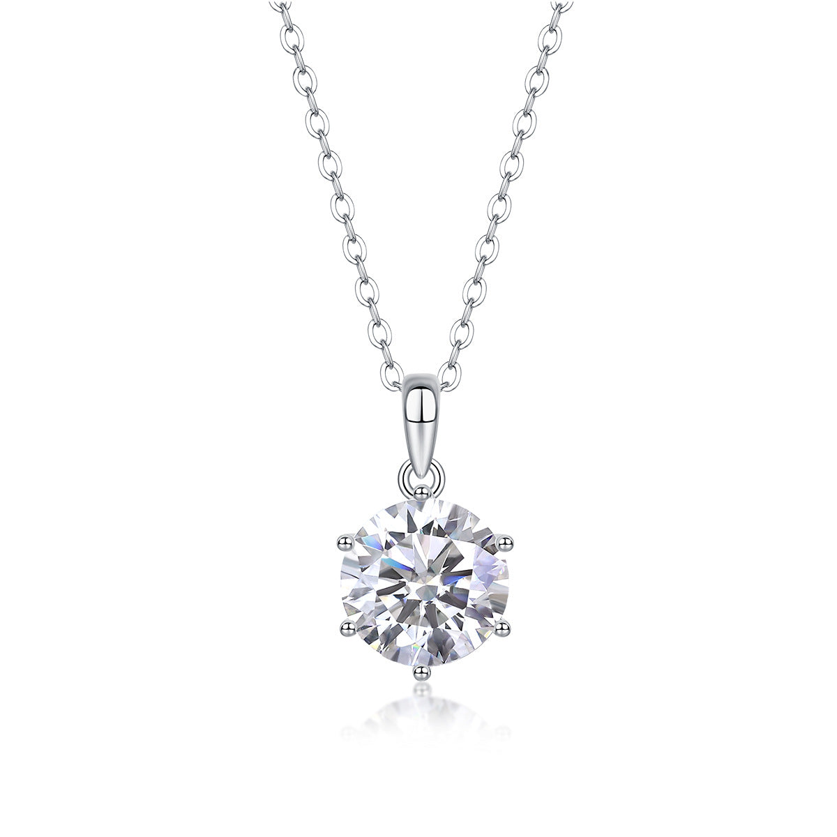 Pure Silver Moissanite Necklace With Fashion Fringe For A High-End Look