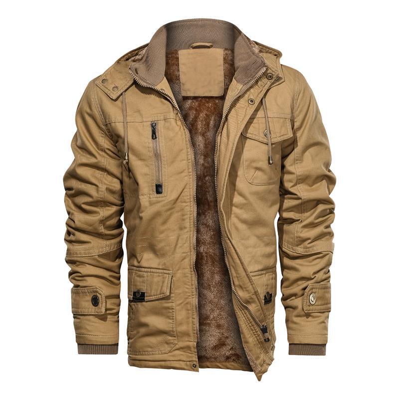 Fashionable Extra-thick Fleece-lined Men's Work Jacket