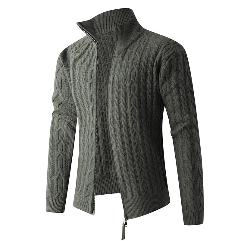 New Men's Knitwear Fashionable Half-zip Thickened Sweater