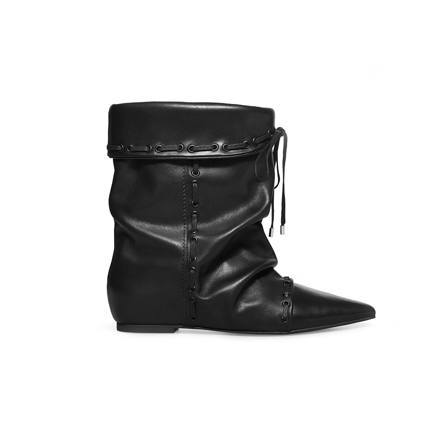 Women's Hidden-Heel Ankle Boots With Straps And Pointed Toes