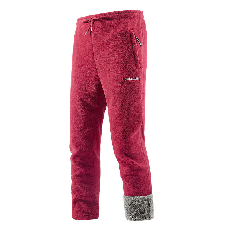 Autumn And Winter New Fleece-lined Thickened Men's Long Pants