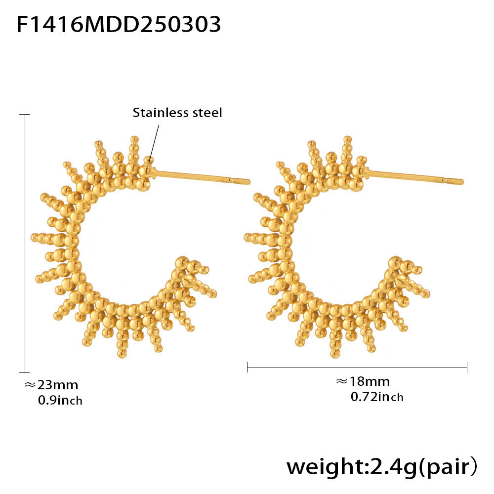 New Trendy C-shaped Sunray Earrings For Women