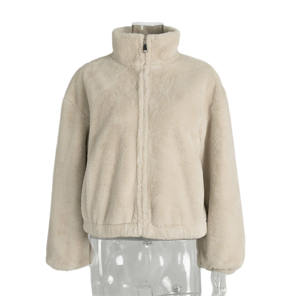 Autumn And Winter Warm Zipper Fur Jacket