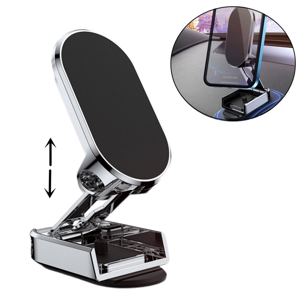 Supporto magnetico per telefono da auto in metallo girevole, pieghevole, universale, per telefono cellulare, supporto magnetico per bocchette dell'aria, supporto GPS