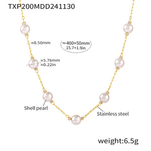 White Imitation Pearl Necklace
