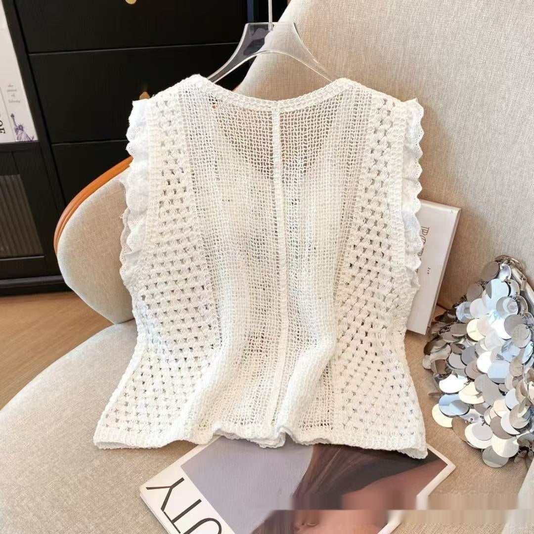 Summer Style Retro Hollow Crochet Vest Womens Top