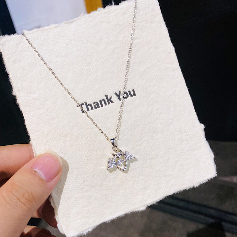 Ladies Graceful Wings Heart Necklace