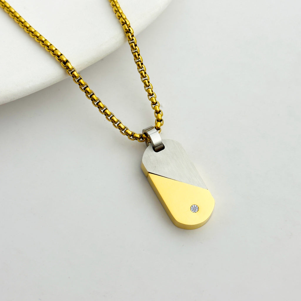 Stainless Steel Heart-Shaped Rotating Military Dog Tag Necklace