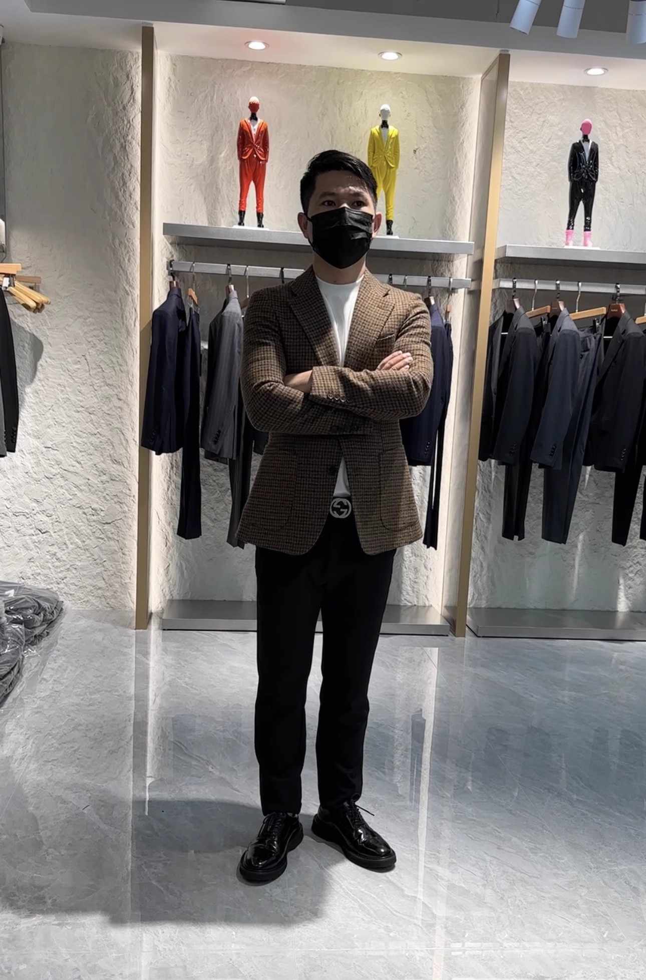 Men's Versatile Classic Plaid Wool Suit Jacket For Commuting